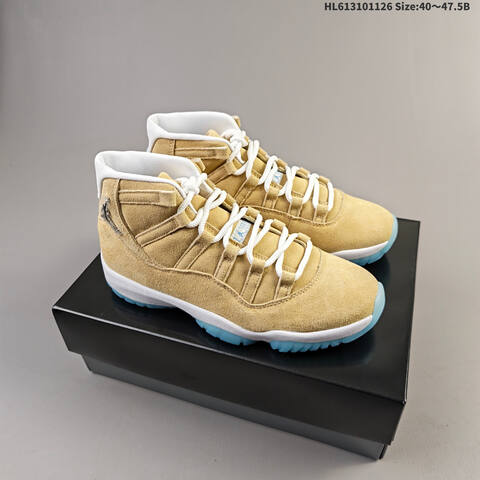 Jordan Air Jordan 11 Retro Tan Beige Suede With White And Icy Blue EU 40-47 5 Basketball - Men's (BS-63061)