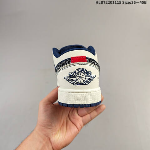 Jordan Air Jordan 1 Low White And Navy Blue 36-45 Casual - Unisex (BS-63702)