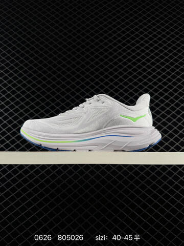 HOKA ONE ONE Clifton 10 Light Grey Neon Green Blue EU 40-45 Running Shoe Running Sneakers Men s BS-86183