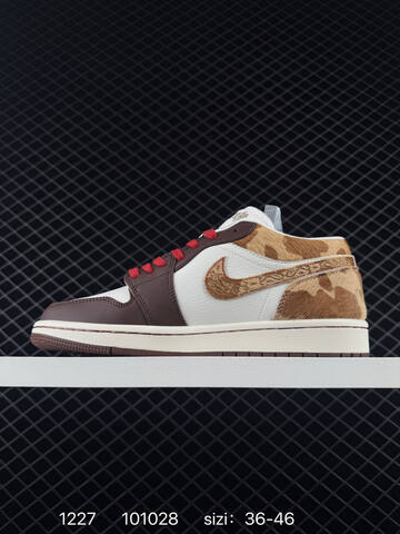 Jordan Air Jordan 1 Low White Brown Tan Red EU 36-46 Sneaker - Unisex BS-79983