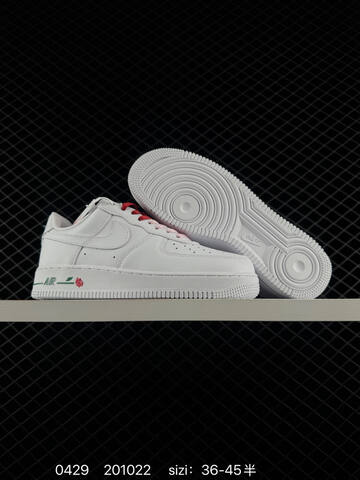 Nike Air Force 1 07 White With Pink Red Accents 36-45 5 Lifestyle - Unisex (BS-71776)