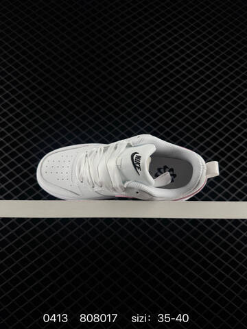 Nike Court Borough Low White With Pink Swoosh Hello Kitty Custom Graphic Details Black Outsole 35-40 Lifestyle - Unisex BS-72134
