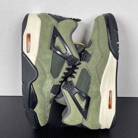 Jordan Air Jordan 4 Retro UNDEFEATED IB1519-200 Olive Green Black Sail Orange Basketball Shoe BS-87272