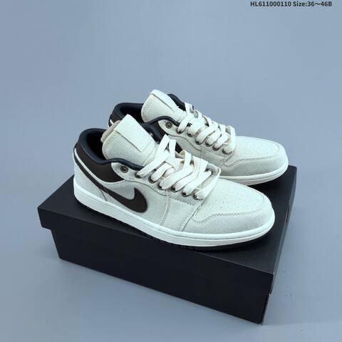 Nike Air Jordan 1 Low White Black 36 46B Casual - Women's (BS-67017)