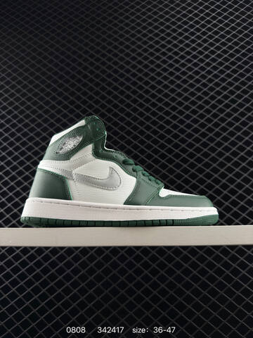 Jordan Air Jordan 1 Retro High OG Black White Orange Green Silver EU 36-47 Basketball Shoe - Unisex BS-80952
