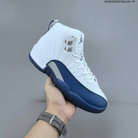 Jordan Air Jordan 12 Retro White French Blue Navy 36 47 Basketball - Unisex BS-65914