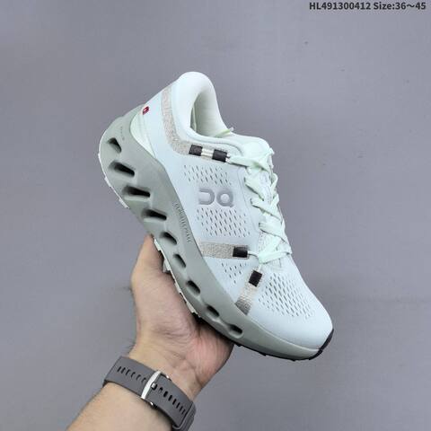 On Cloudsurfer Trail 2 WP Light Grey Blue White EU 36-45 Trail Shoe Trail Running Sneakers - Unisex (BS-69618)