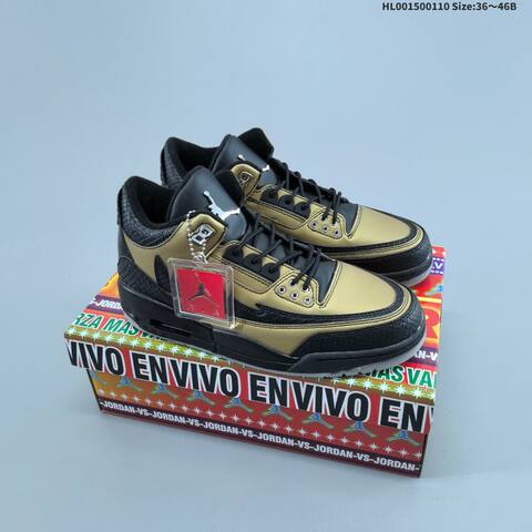 Jordan Air Jordan 3 Black Gold EU 36-46 Basketball - Unisex (BS-67024)