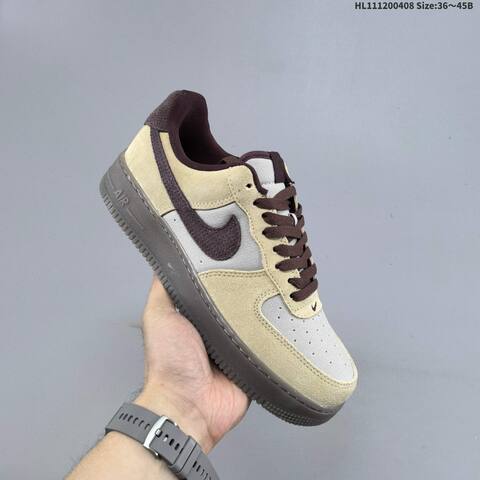 Nike Air Force 1 Low Beige Light Grey Dark Brown EU 36-45 Sneaker - Unisex BS-60898