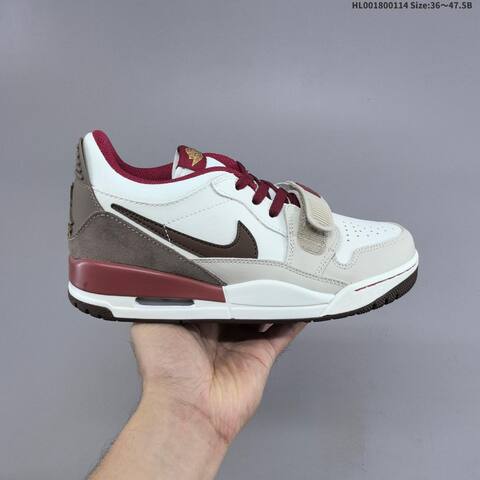 Jordan Legacy 312 Low White Burgundy Taupe Brown 36 47 5B Lifestyle - Unisex (BS-66980)