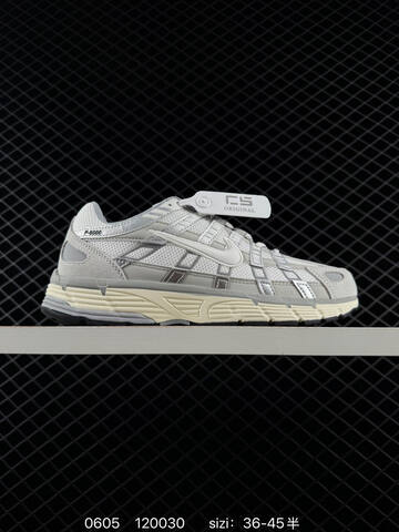 Nike P-6000 Light Grey Silver Cream White EU 36-45 Running - Unisex (BS-70955)