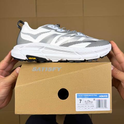 HOKA Mafate Speed 4 LITE White Black Grey Trail Shoe Trail Running Sneakers BS-86938