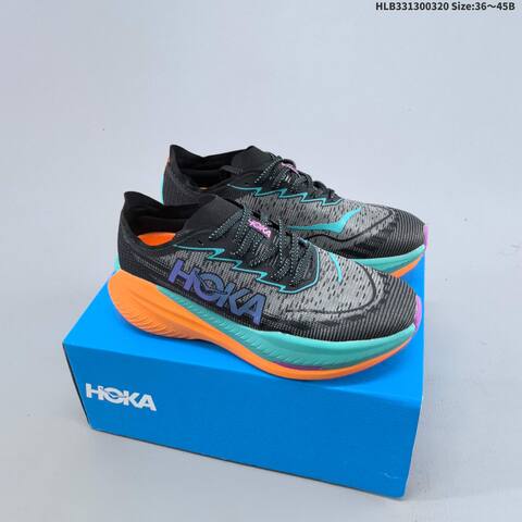 HOKA ONE ONE Mach X Coral Pink Cyan White Black EU 36-45 Running Shoe Running Sneakers - Unisex (BS-69378)