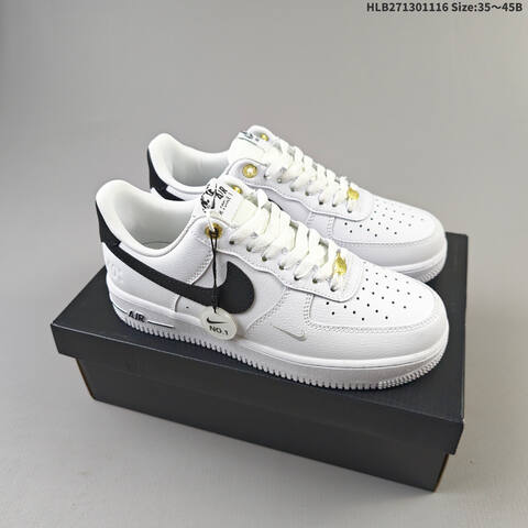 Nike Air Force 1 07 White Black Gold EU 35-45 Sneaker - Unisex (BS-63628)