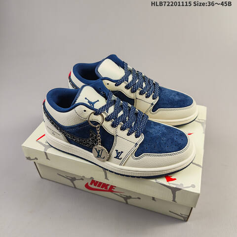 Jordan Air Jordan 1 Low White And Navy Blue 36-45 Casual - Unisex (BS-63702)