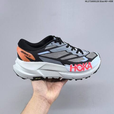 HOKA ONE ONE Mafate X Grey Black Orange White EU 40-45 Trail Shoe Trail Running Sneakers - Men's (BS-69395)