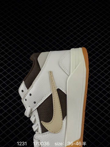 Jordan Travis Scott x Air Jordan Cut The Check White Brown Beige Gum EU 36-46 Sneaker - Unisex BS-79929