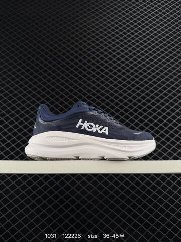 HOKA ONE ONE Bondi 9 Navy Blue White Grey EU 36-45 Running Shoe Running Sneakers Unisex BS-86403