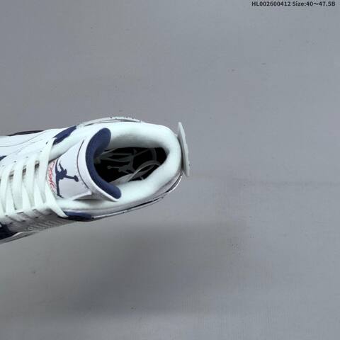 Jordan Air Jordan 4 Retro White Navy Grey Speckled 40 47 5 Basketball - Men's (BS-66227)
