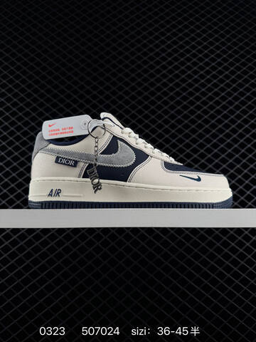 Nike Air Force 1 07 Low Beige Navy Blue Grey White EU 36-45 Lifestyle - Unisex (BS-72495)