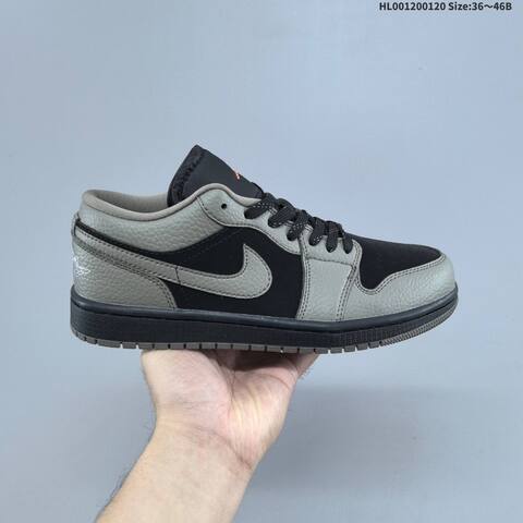 Jordan Air Jordan 1 Low Olive Grey Black Orange 36 46B Casual - Women's (BS-66912)