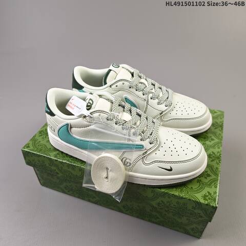 Nike Air Jordan 1 Low x Travis Scott Sail Teal Green EU 36-46 Casual - Unisex (BS-63928)