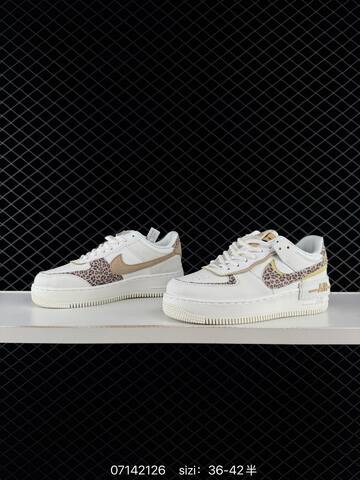 Nike Air Force 1 Shadow White Beige Leopard Print Yellow EU 36-42 Lifestyle - Unisex BS-70246