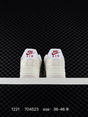 Nike Air Force 1 Off-white Cream With White And Red Accents EU 36-46 Casual - Unisex (BS-73566)
