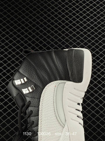 Jordan Air Jordan 12 Retro Black White Silver EU 36-47 Basketball Shoe - Unisex BS-80154