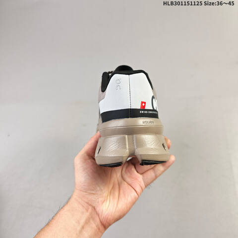 On Cloudmonster Tan Grey Black White EU 36-45 Running Shoe Running Sneakers - Unisex (BS-69766)