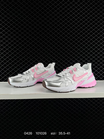 Nike V2K Run White Metallic Silver Pink Brown EU 35 5-41 Lifestyle - Unisex (BS-71856)