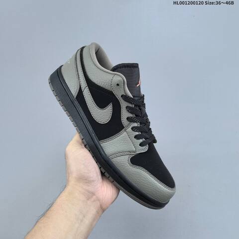 Jordan Air Jordan 1 Low Olive Grey Black Orange 36 46B Casual - Women's (BS-66912)