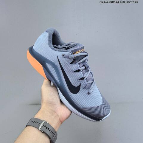 Nike Zoom Vapor 12 HC Light Grey Dark Grey Black Orange EU 36-47 Tennis Shoe - Unisex BS-60577