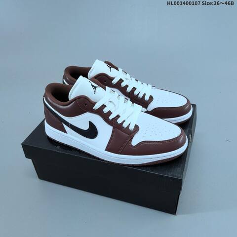 Jordan Air Jordan 1 Low White Brown Black EU 36-46 Basketball - Unisex (BS-67072)