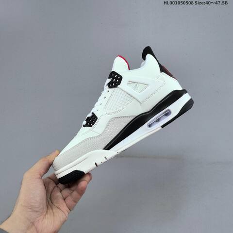 Jordan Air Jordan 4 Retro White Black Red EU 40-47 5 Basketball - Men's (BS-66019)