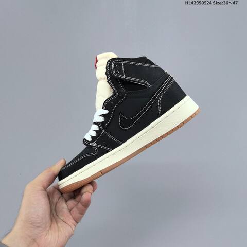 Nike Air Jordan 1 Retro Mid Black Cream White With Red Accents 36 47 Basketball - Unisex (BS-65887)