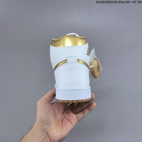 Jordan Air Jordan 1 High OG White And Gold EU 36 47 5 Basketball - Unisex (BS-67116)