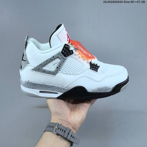 Jordan Air Jordan 4 Retro OG White Black Cement Grey EU 40-47 5 Basketball - Men's (BS-66121)