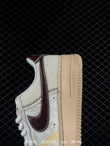 Nike Air Force 1 07 Low White Beige Burgundy Pale Yellow EU 36-45 Lifestyle - Unisex (BS-71000)