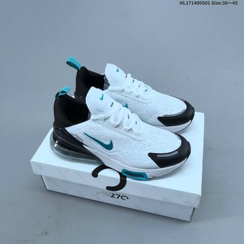 Nike Air Max 270 Flyknit White Black Teal Silver EU 36-45 Running Shoe - Unisex (BS-60551)