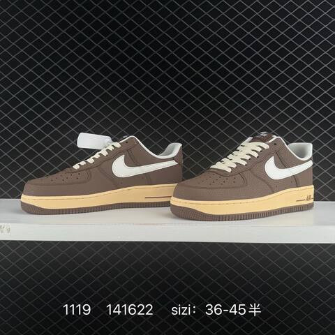 Nike Air Force 1 07 Brown And Cream White 36-45 Lifestyle - Unisex (BS-74131)