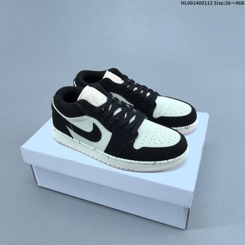 Jordan Air Jordan 1 Low Black White Grey 36 46B Basketball - Women's (BS-67002)