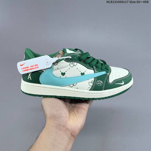 Jordan Air Jordan 1 Low x Travis Scott Green White Light Blue EU 36-45 Lifestyle - Unisex (BS-66938)