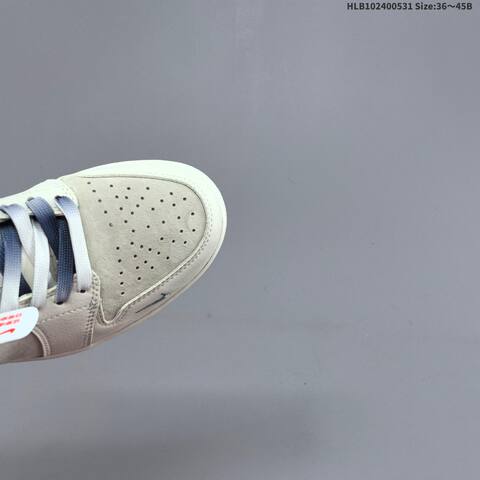 Jordan Air Jordan 1 Low Cream White With Grey And Red Accents 36 45 Casual - Unisex (BS-65830)