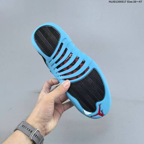 Jordan Air Jordan 12 Retro Black Gamma Blue Red 36 47 Basketball - Unisex (BS-65942)