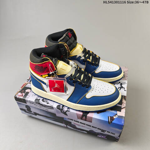 Jordan Union x Air Jordan 1 Retro High NRG Blue White Red Black EU 36-47 Basketball - Unisex (BS-63547)