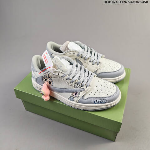Jordan Travis Scott x Air Jordan 1 Low Sail Light Grey EU 36-45 Casual - Unisex (BS-63053)