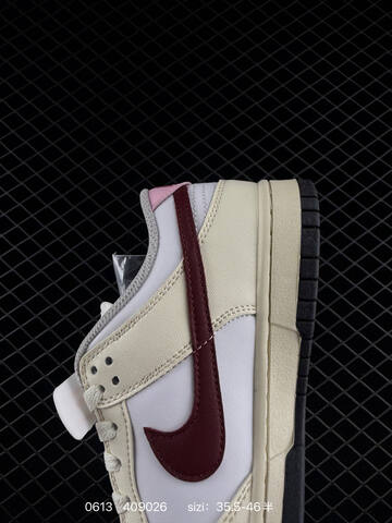 Nike Dunk Low Cream White Dark Red Pink Black EU 35 5-46 Skate - Unisex (BS-70805)