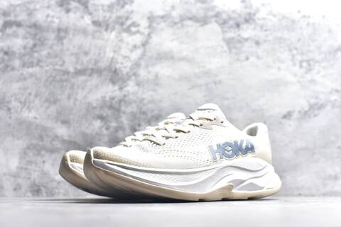 HOKA Rincon 4 White Light Blue Beige Running Shoe Running Sneakers (BS-59405)