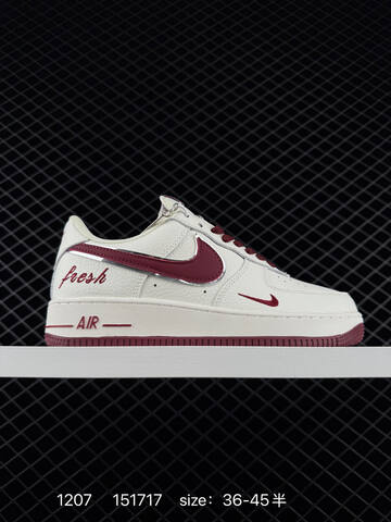 Nike Air Force 1 Low White Burgundy EU 36-45 Lifestyle - Unisex (BS-73809)
